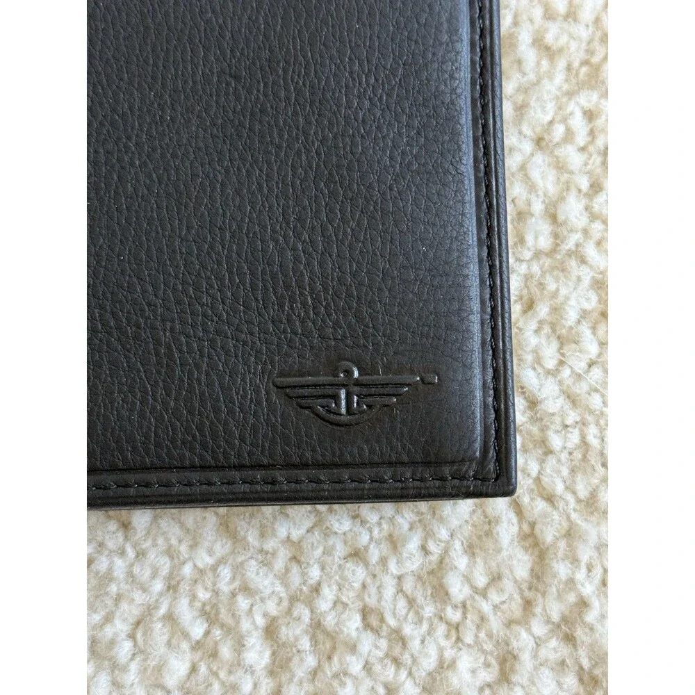 Dockers Men’s Pocketmate Full Grain Leather L-Fold Wallet Black-New With Box